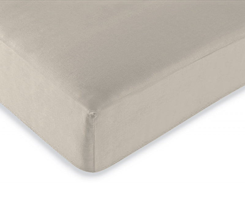Drap housse "Duo Protect" imperméable 100% Coton 57 fils/cm² 180 x 200 cm Sable