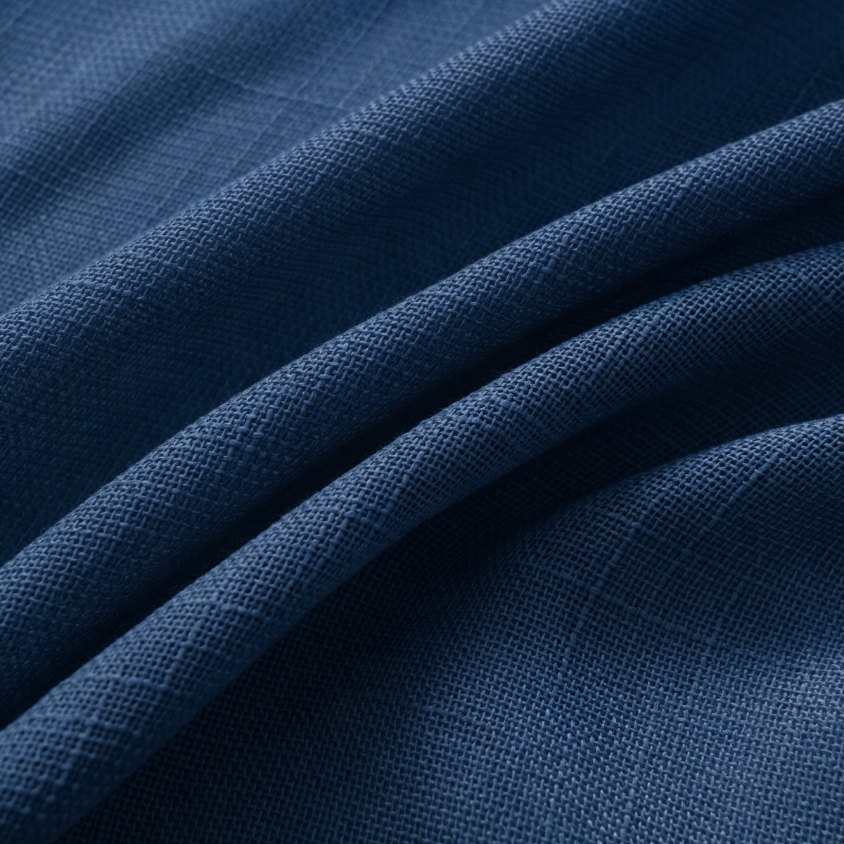 Rideau ajustable + 8 anneaux pince 140 x 270 cm Polyester effet lin" Evasion" Bleu nuit
