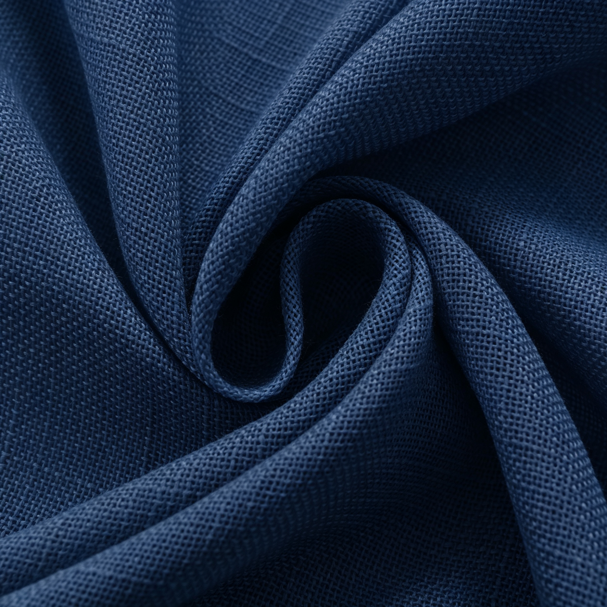 Rideau ajustable + 8 anneaux pince 140 x 270 cm Polyester effet lin" Evasion" Bleu nuit