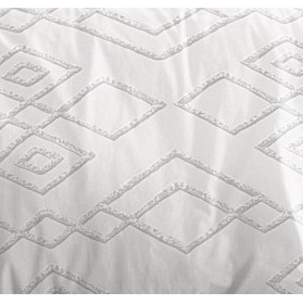 Parure de couette 3 pièces "Louna" 240 x 220 cm Losange Gris
