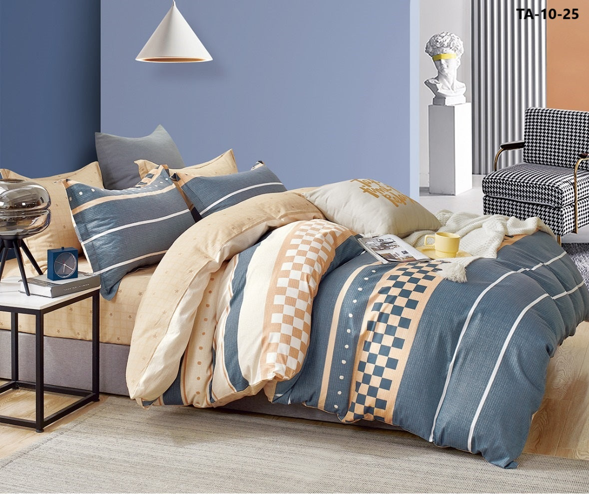 Parure de Couette "Imprimé Double Face" 240 x 220 cm + 2 Taies d'oreiller 65 x 65 cm
