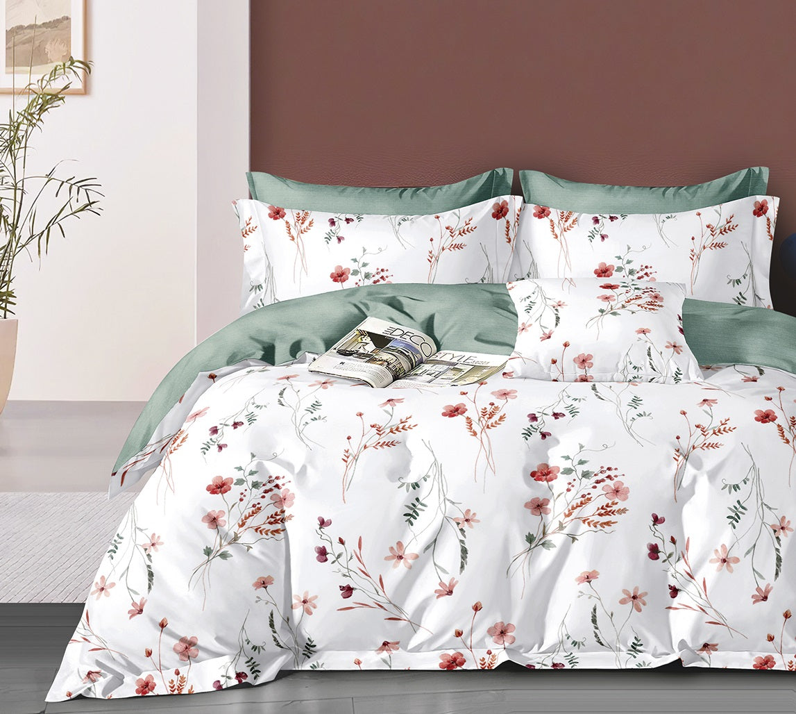 Parure de Couette "Imprimé Double Face" 240 x 220 cm + 2 Taies d'oreiller 65 x 65 cm