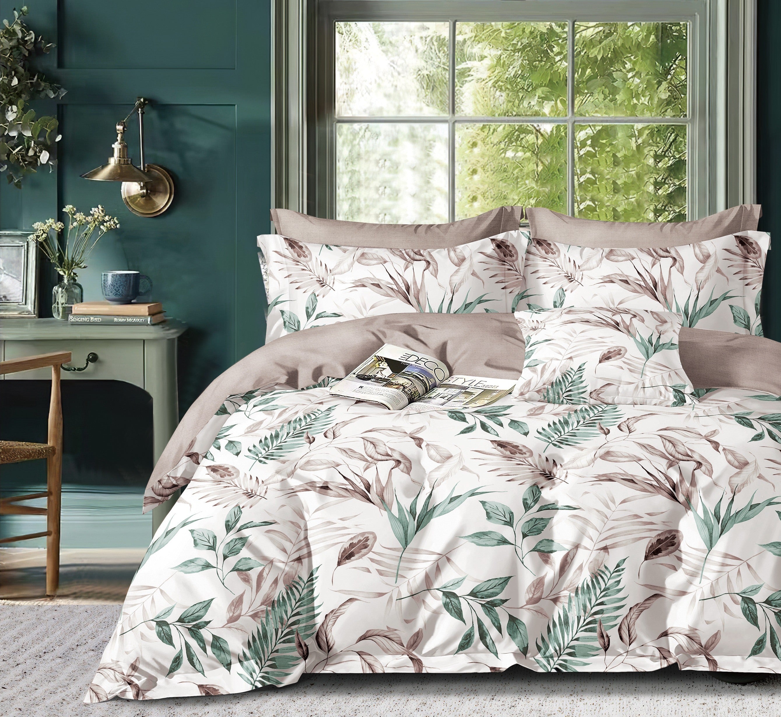 Parure de Couette "Imprimé Double Face" 240 x 220 cm + 2 Taies d'oreiller 65 x 65 cm