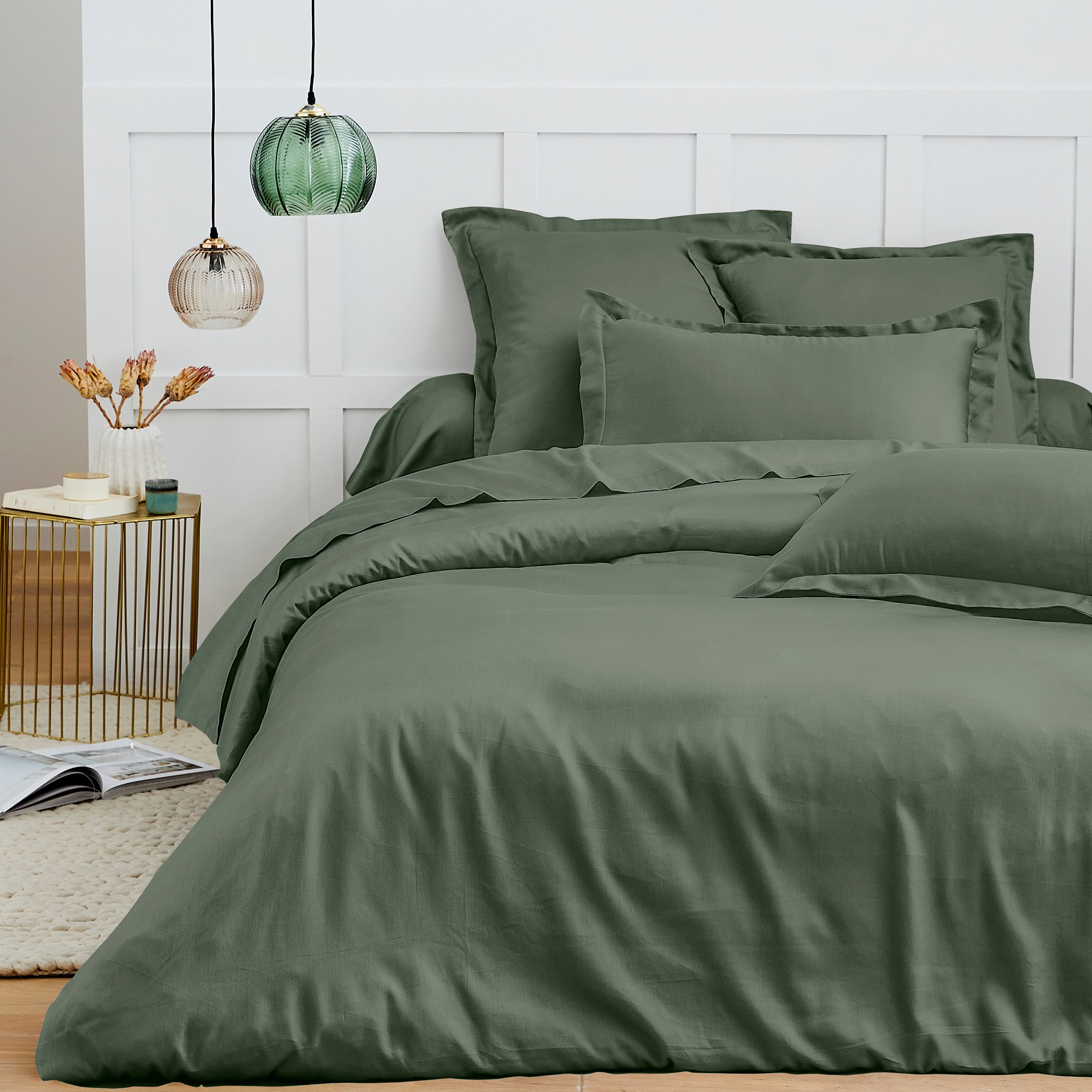 Housse de couette 100% Coton 240 x 220 cm Romarin