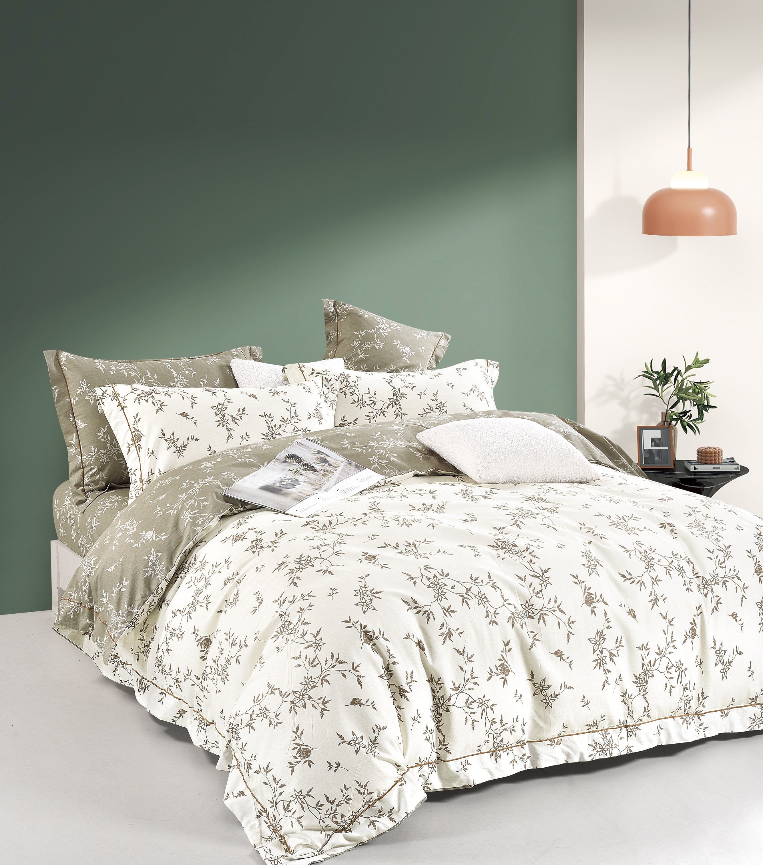 Parure de Couette "Imprimé Double Face" 240 x 220 cm + 2 Taies d'oreiller 65 x 65 cm