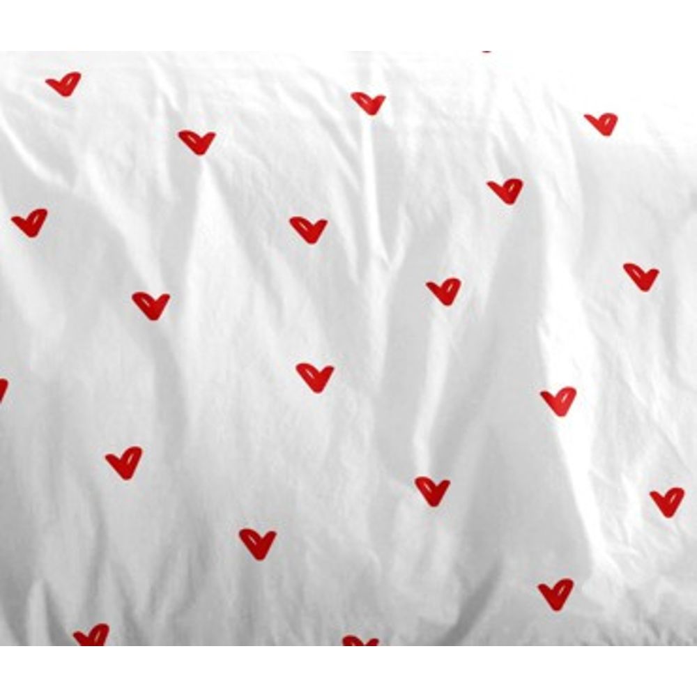 Parure de draps  4 pièces "Louna" drap housse 140  Love Rouge