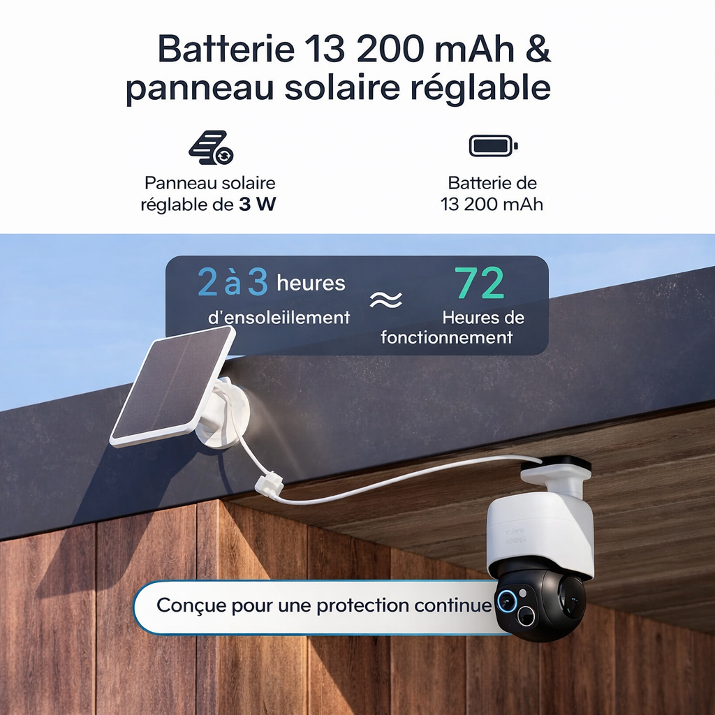 Caméra de sécurité extérieure 4K solaire ST1 – Sans abonnement