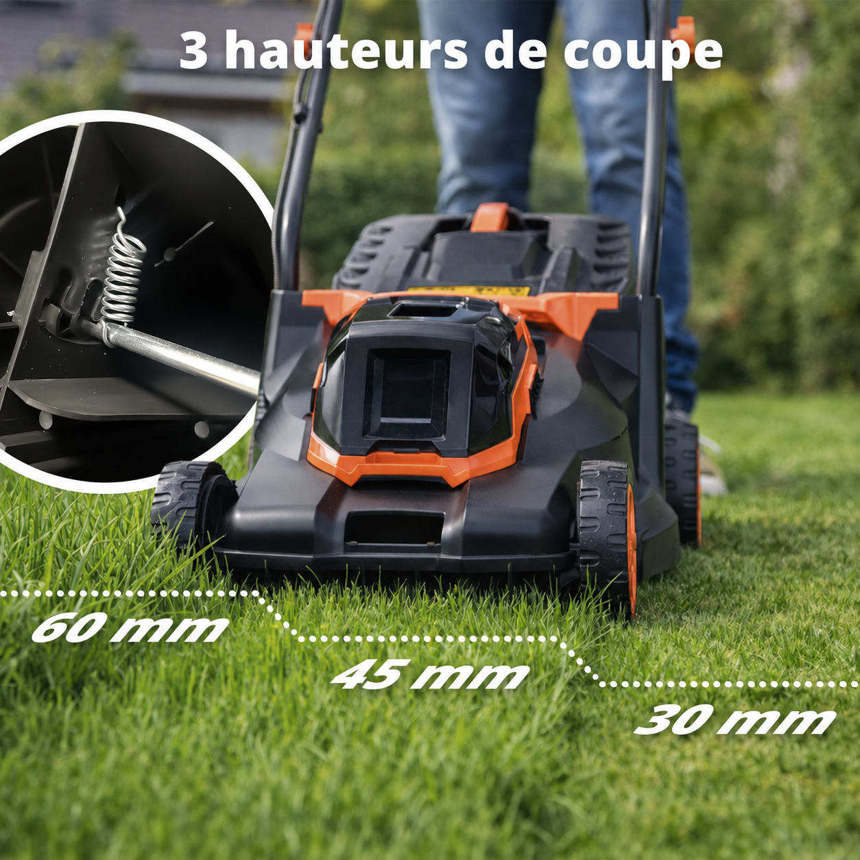 Tondeuse à gazon sans fil + batterie 20 V et chargeur