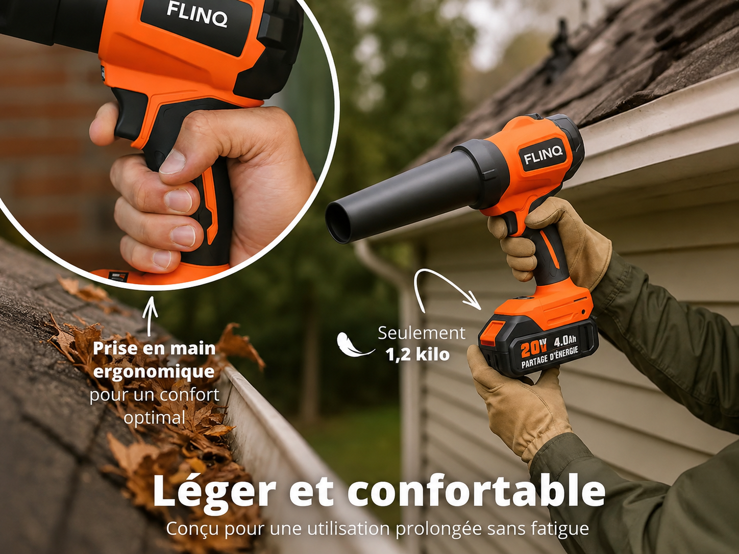FlinQ - Souffleur à main à batterie multifonctionnel Premium