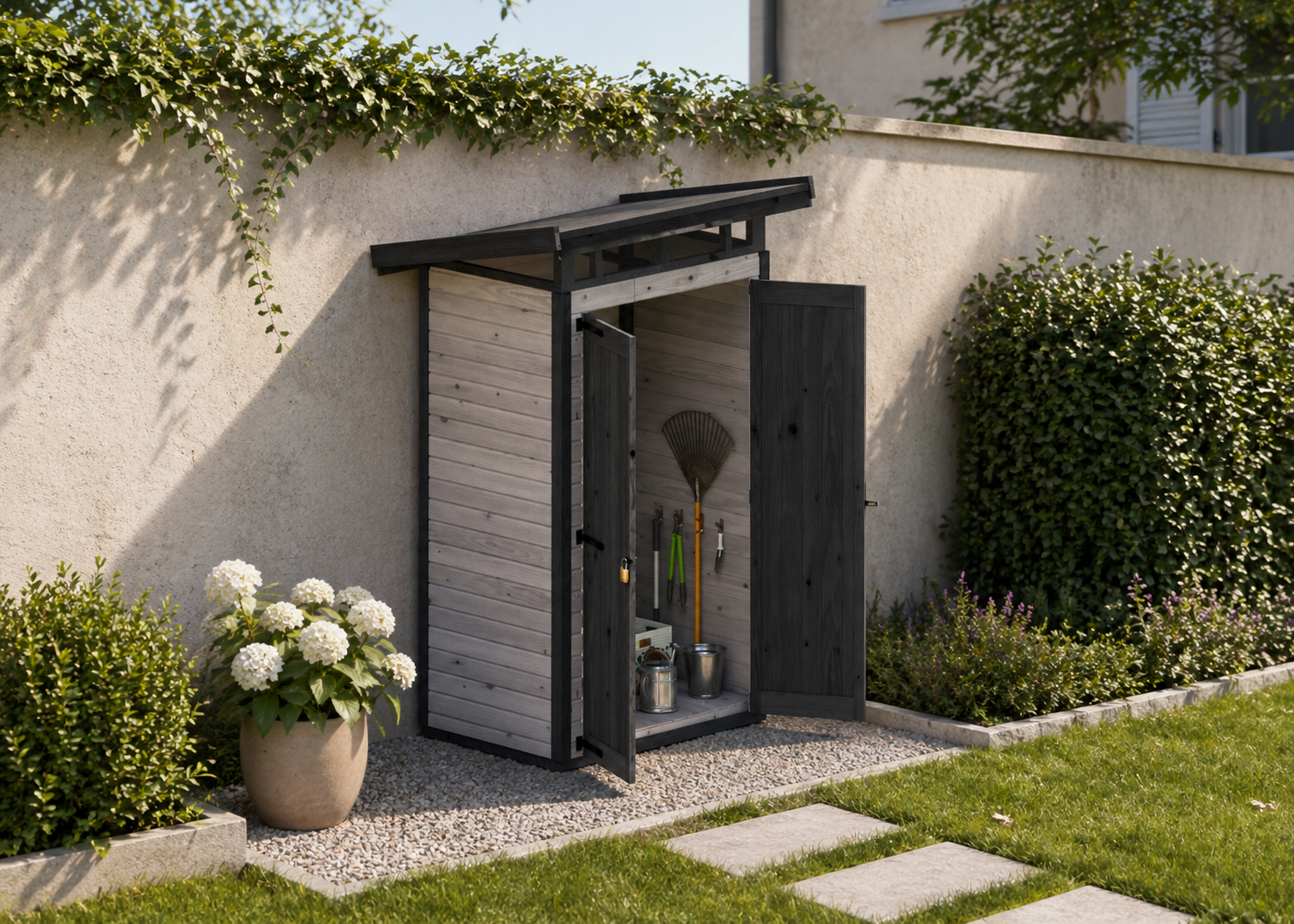Abri de jardin en bois 127x87 cm Gris