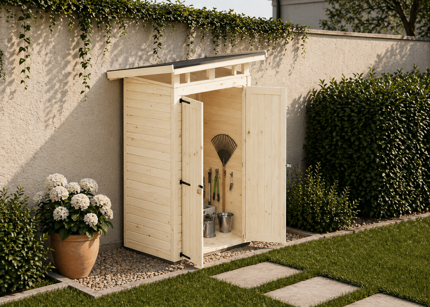 Abri de jardin en bois 127x87 cm Naturel