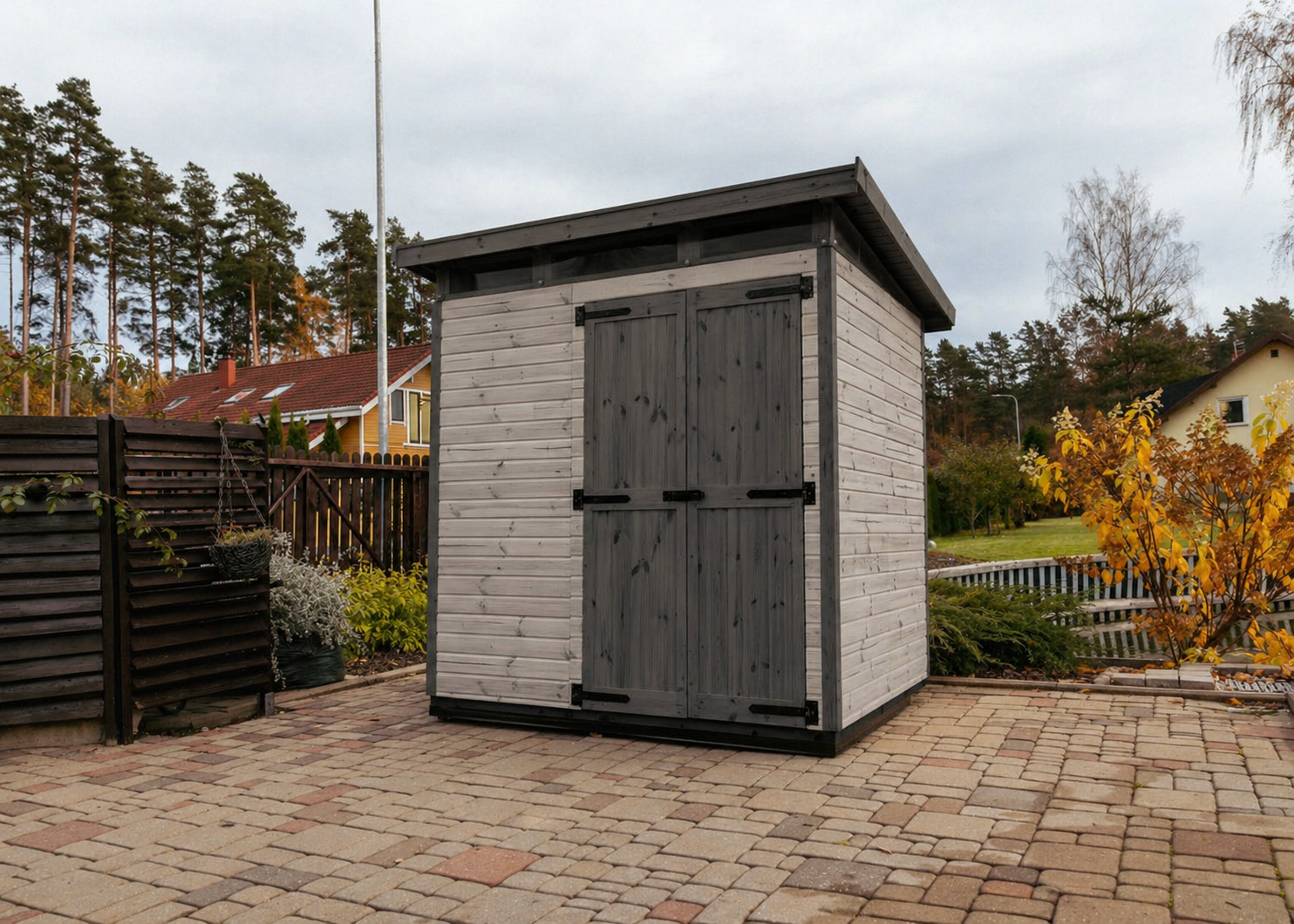 Abri de jardin en bois 203x163 cm Gris