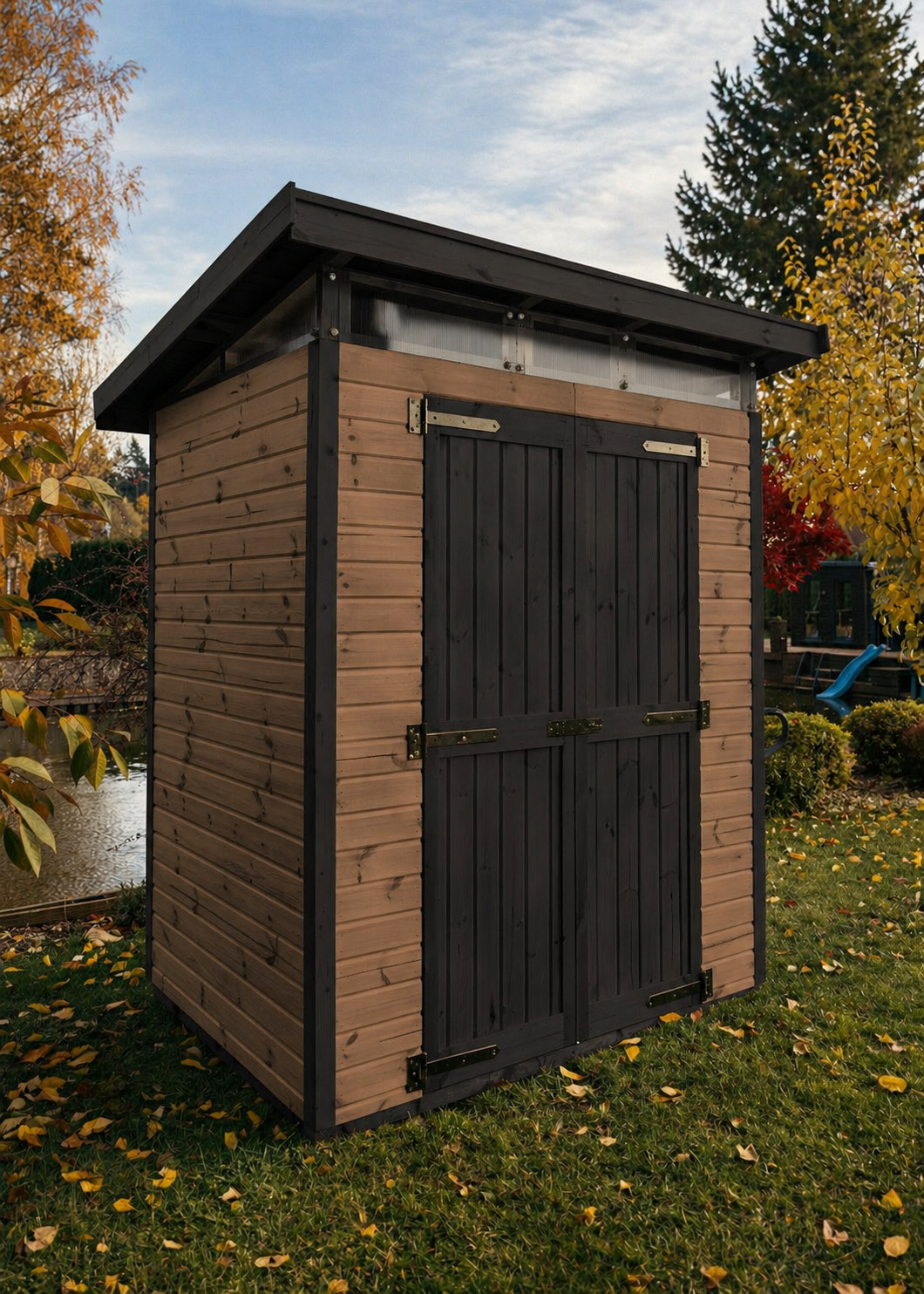 Abri de jardin en bois 163x127 cm Marron