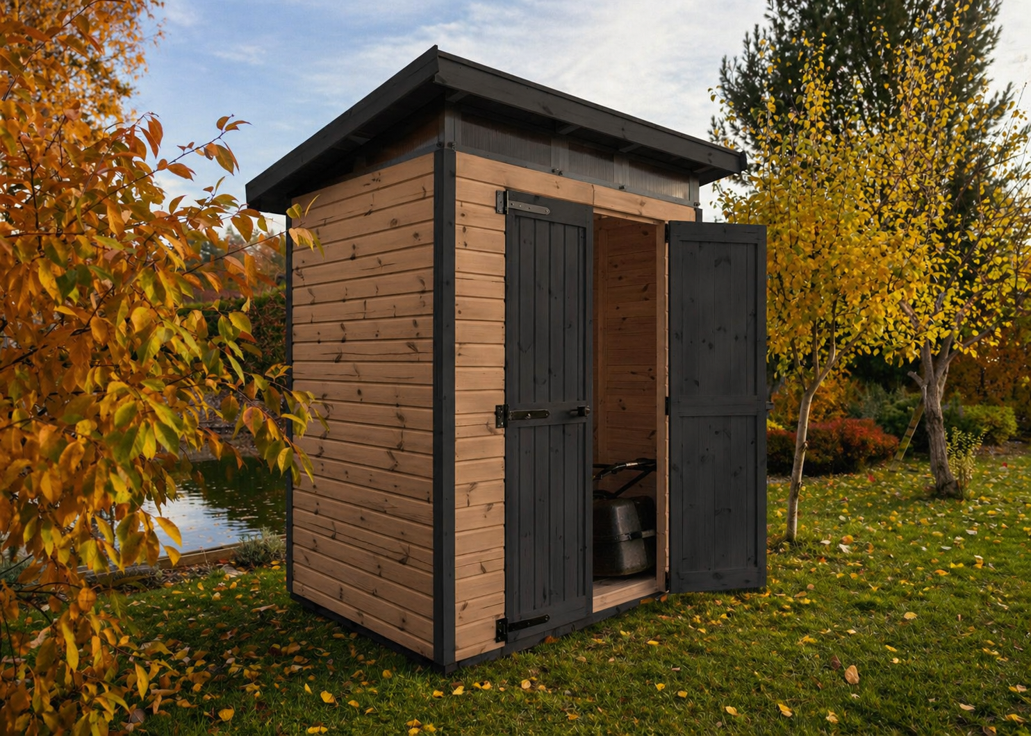 Abri de jardin en bois 163x127 cm Marron