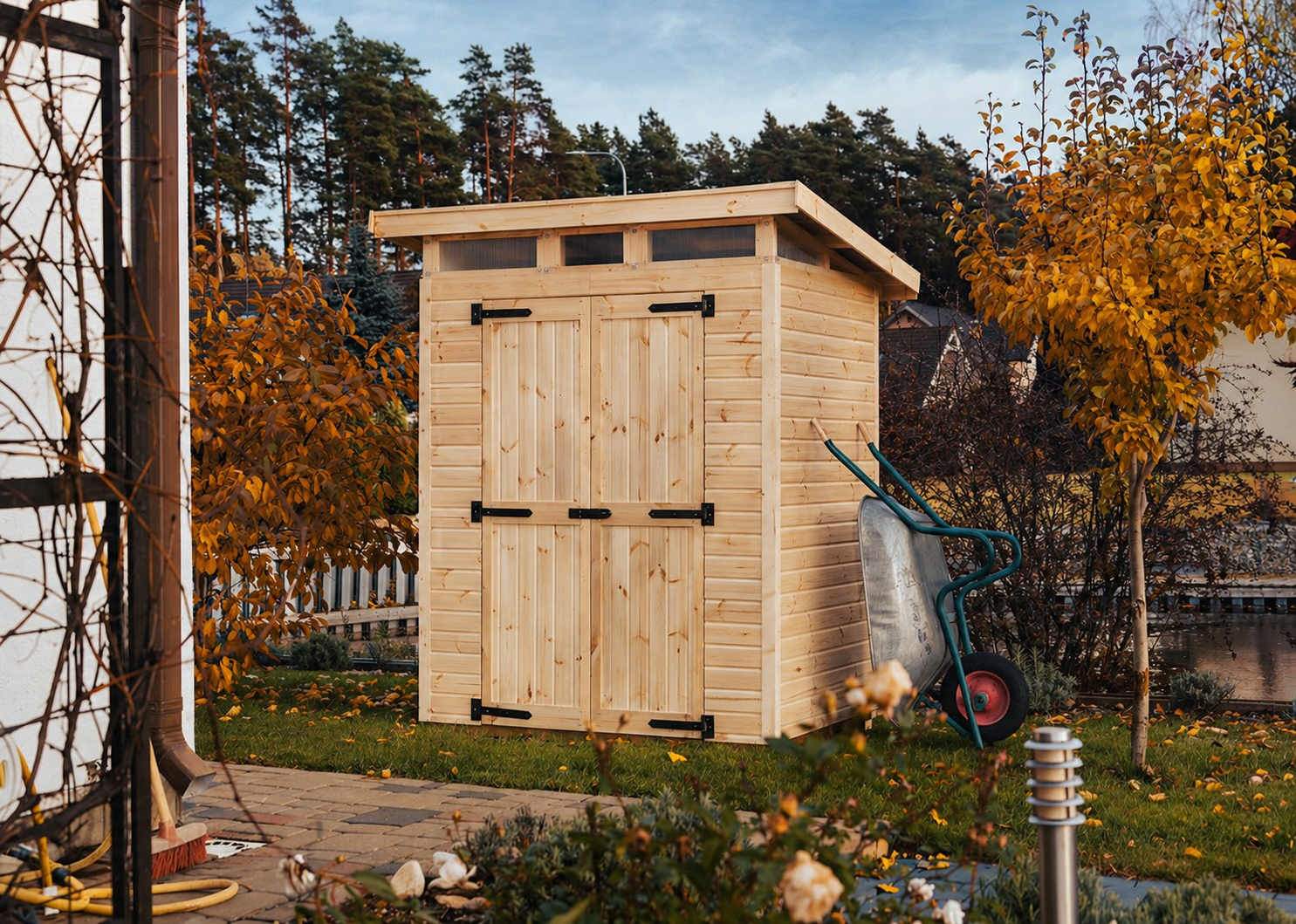 Abri de jardin en bois 163x127 cm Naturel