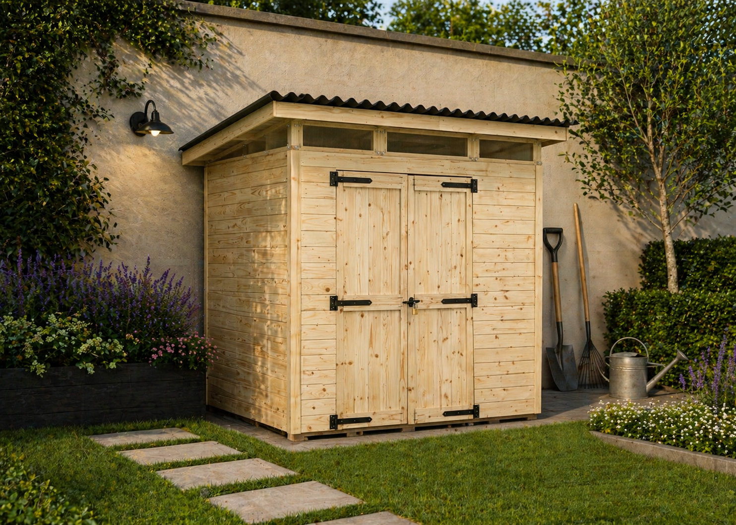 Abri de jardin en bois 203x203 cm Naturel