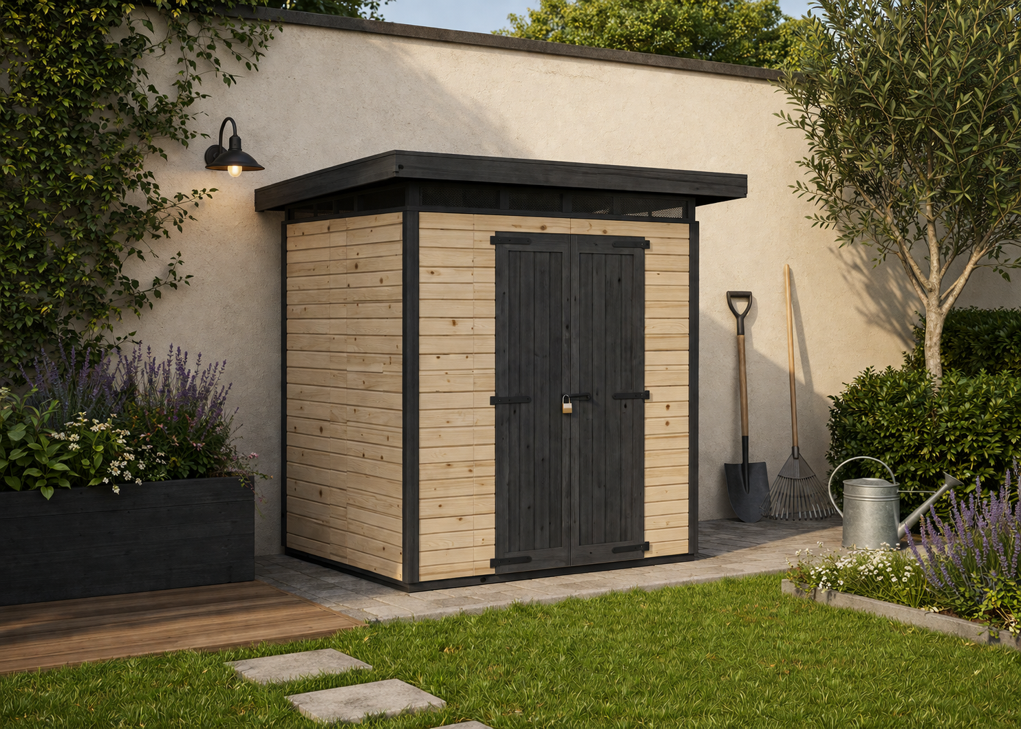 Abri de jardin en bois 203x203 cm Marron
