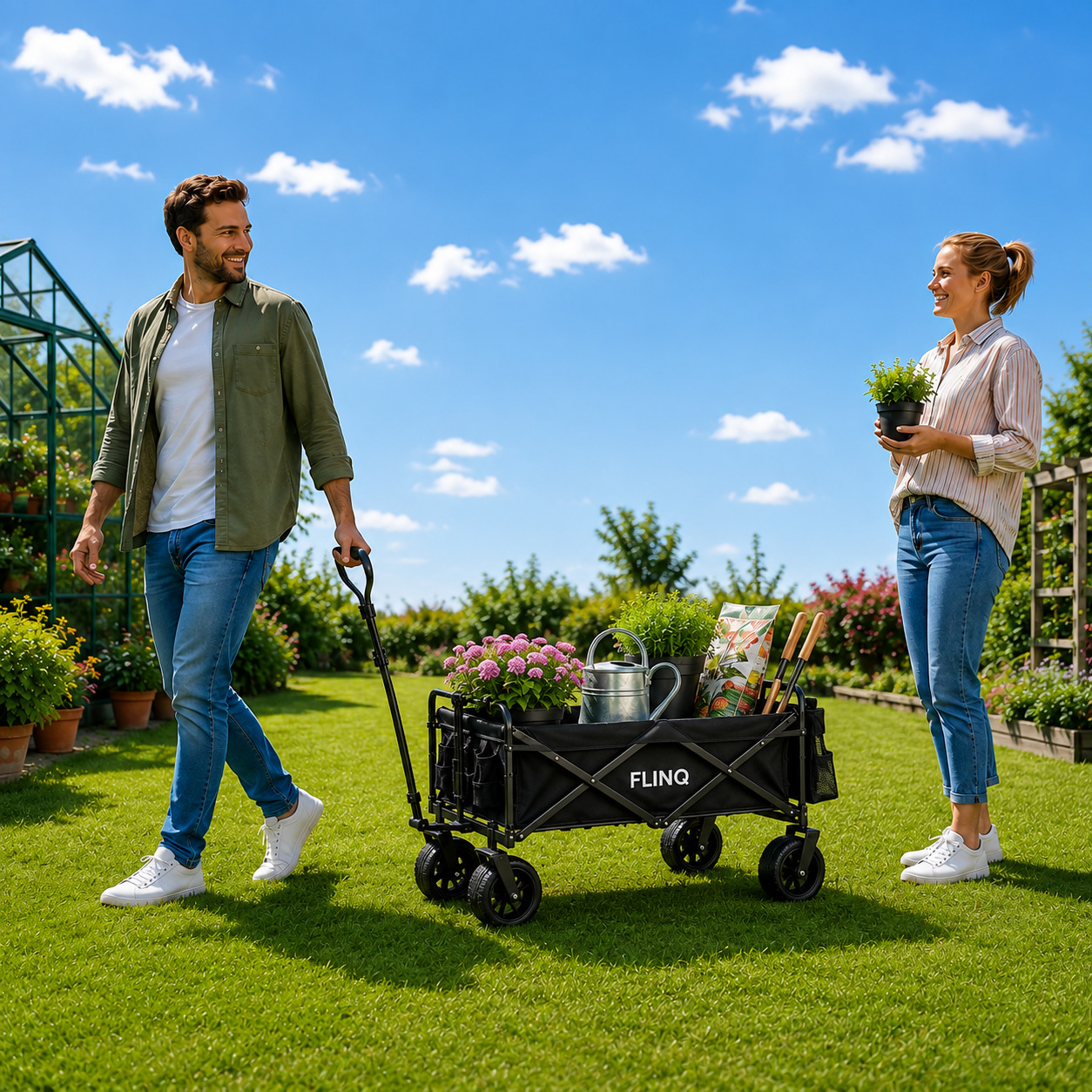 Chariot pliable tout terrain 130 kg - 100 litres