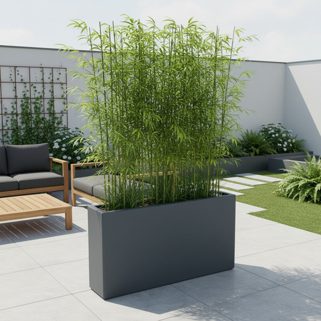 Jardinière haute Helios - 1500 x 300 x 800 mm - Gris anthracite