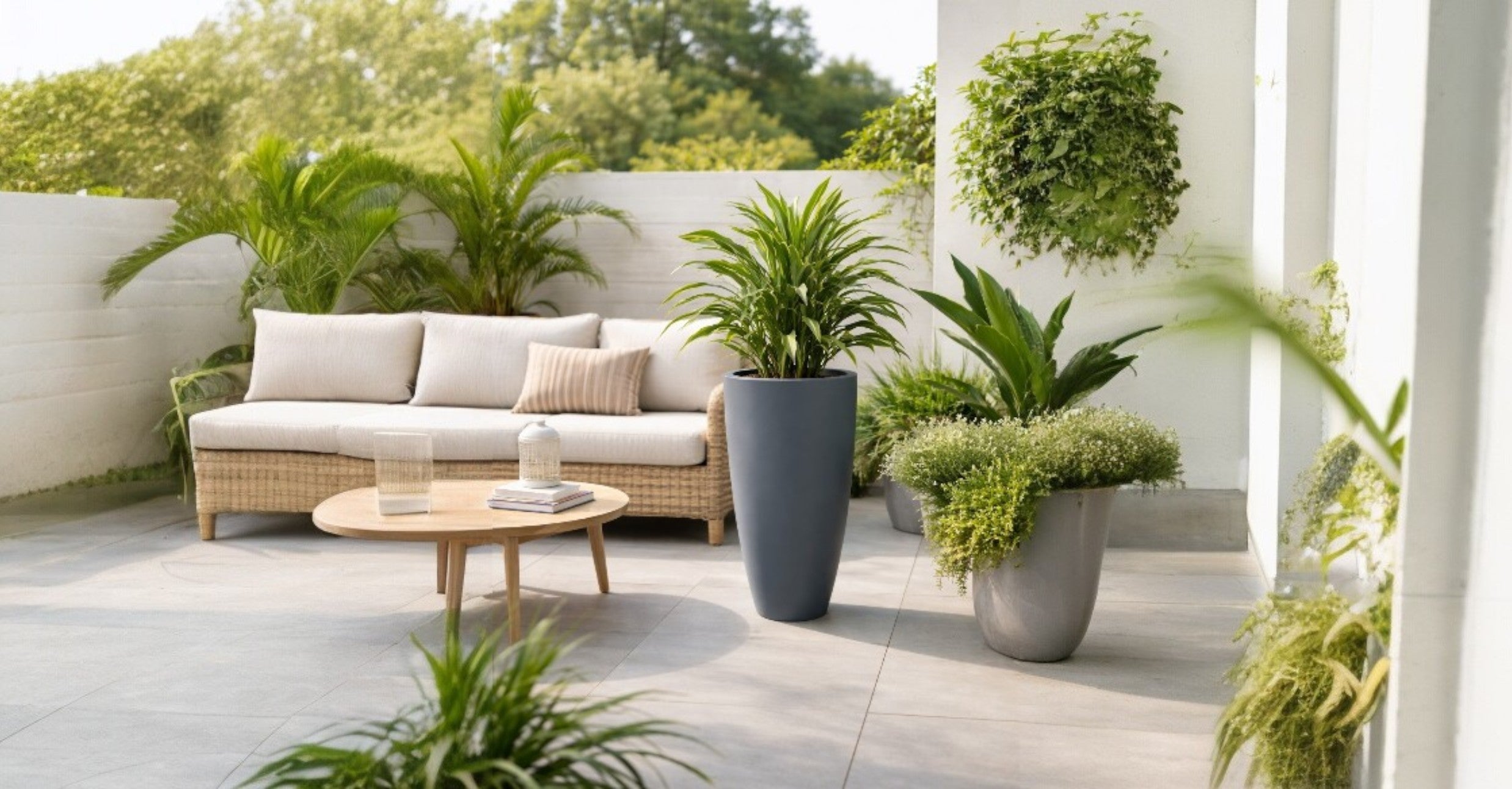 Jardinière en ogive Bora - diam. 600  x 1100 mm - Gris anthracite