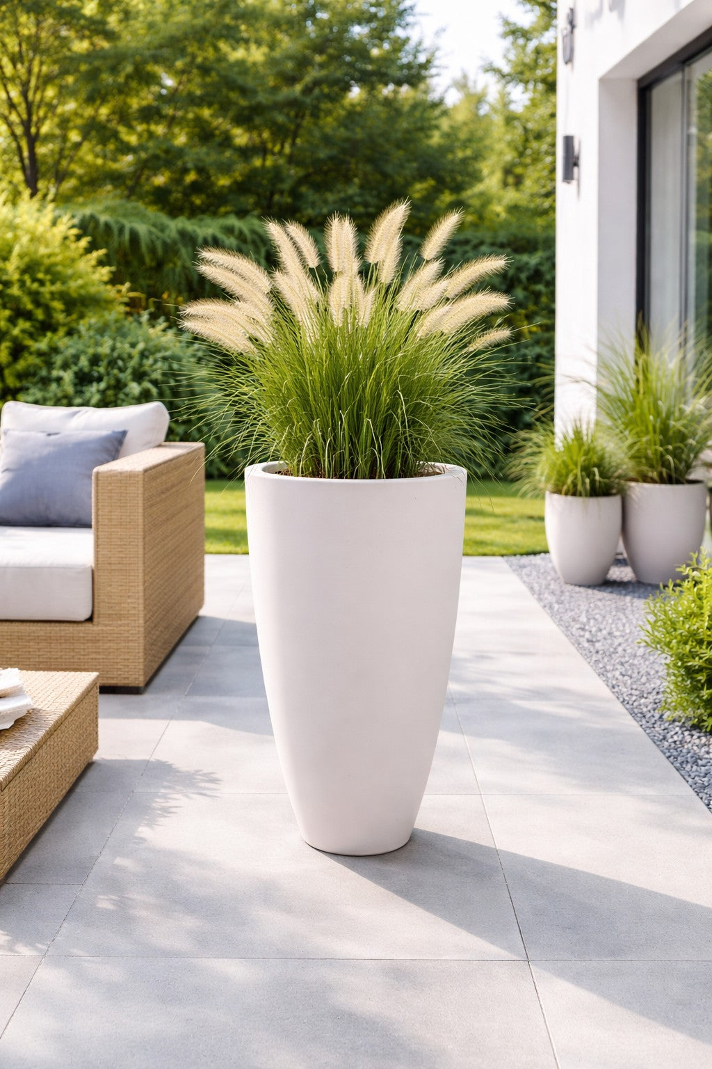 Jardinière en ogive Bora - diam. 500  x 700 mm - Blanc pur