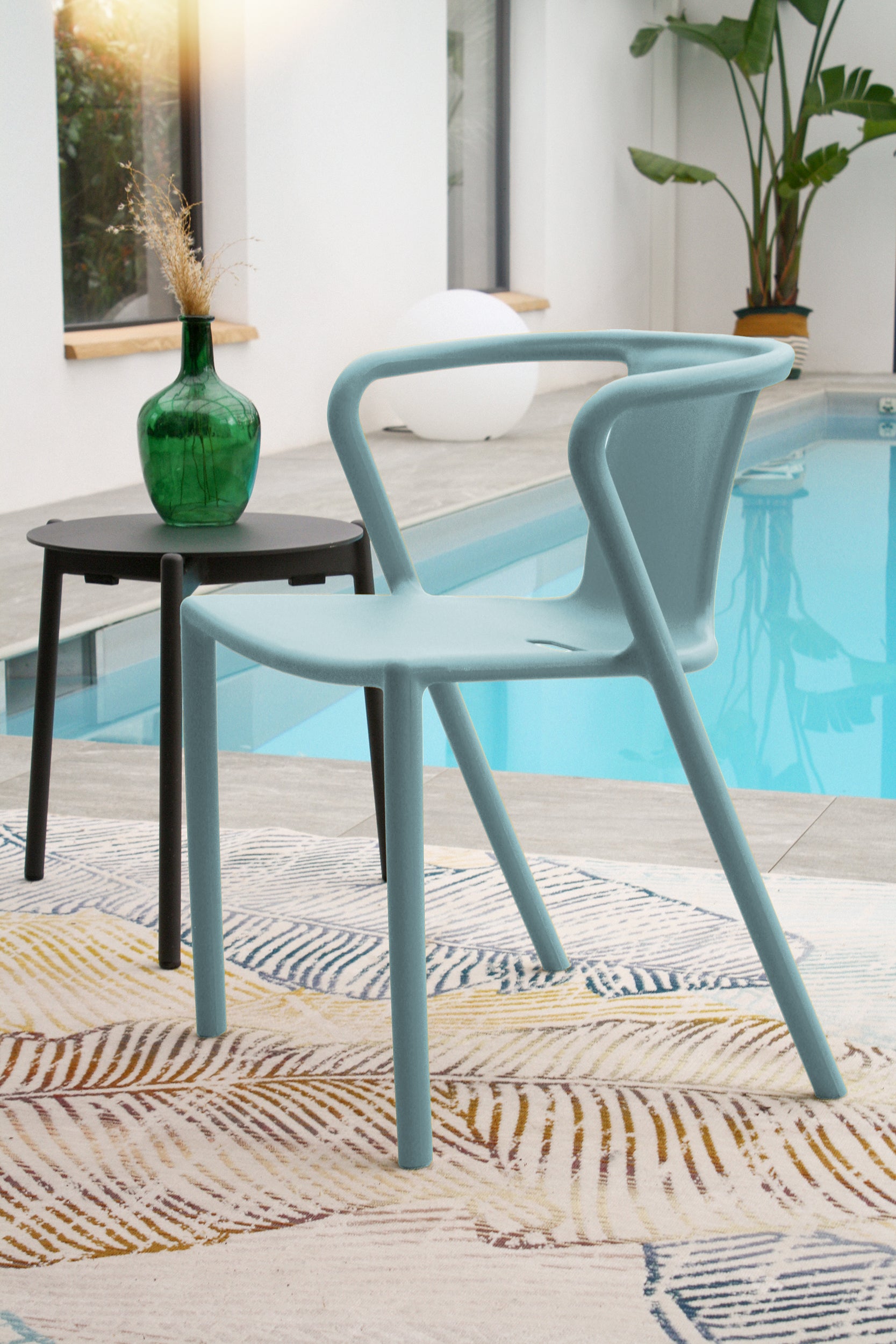 Lot de 2 fauteuils de jardin DIEGO-FT-AZUR empilables