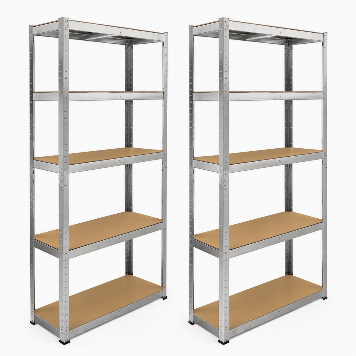 Pack de 2 étagères Galwix - 180 x 90 x 30 cm - 5 tablettes - 175 kg / tablette - galvanisé