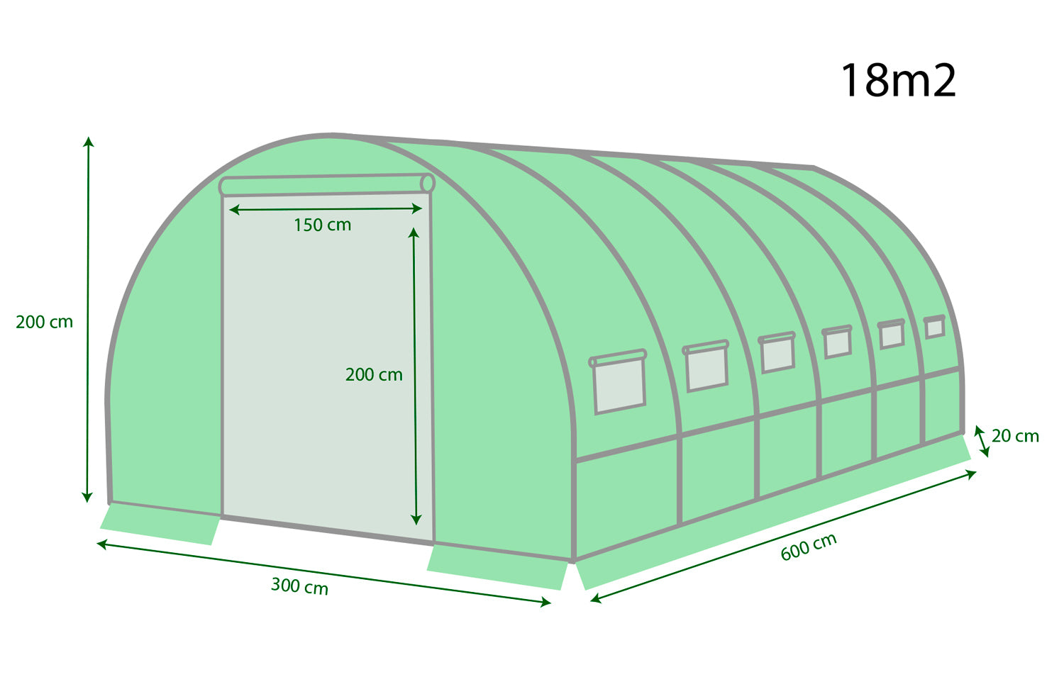 Serre de Jardin - bache armee - 18m2