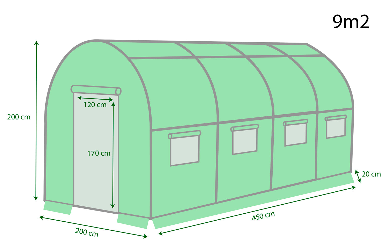 Serre de Jardin - bache armee - 9m2