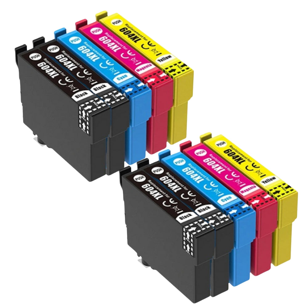 Pack de 10 Cartouches 604 XL Compatibles pour Imprimante EPSON 604 XL