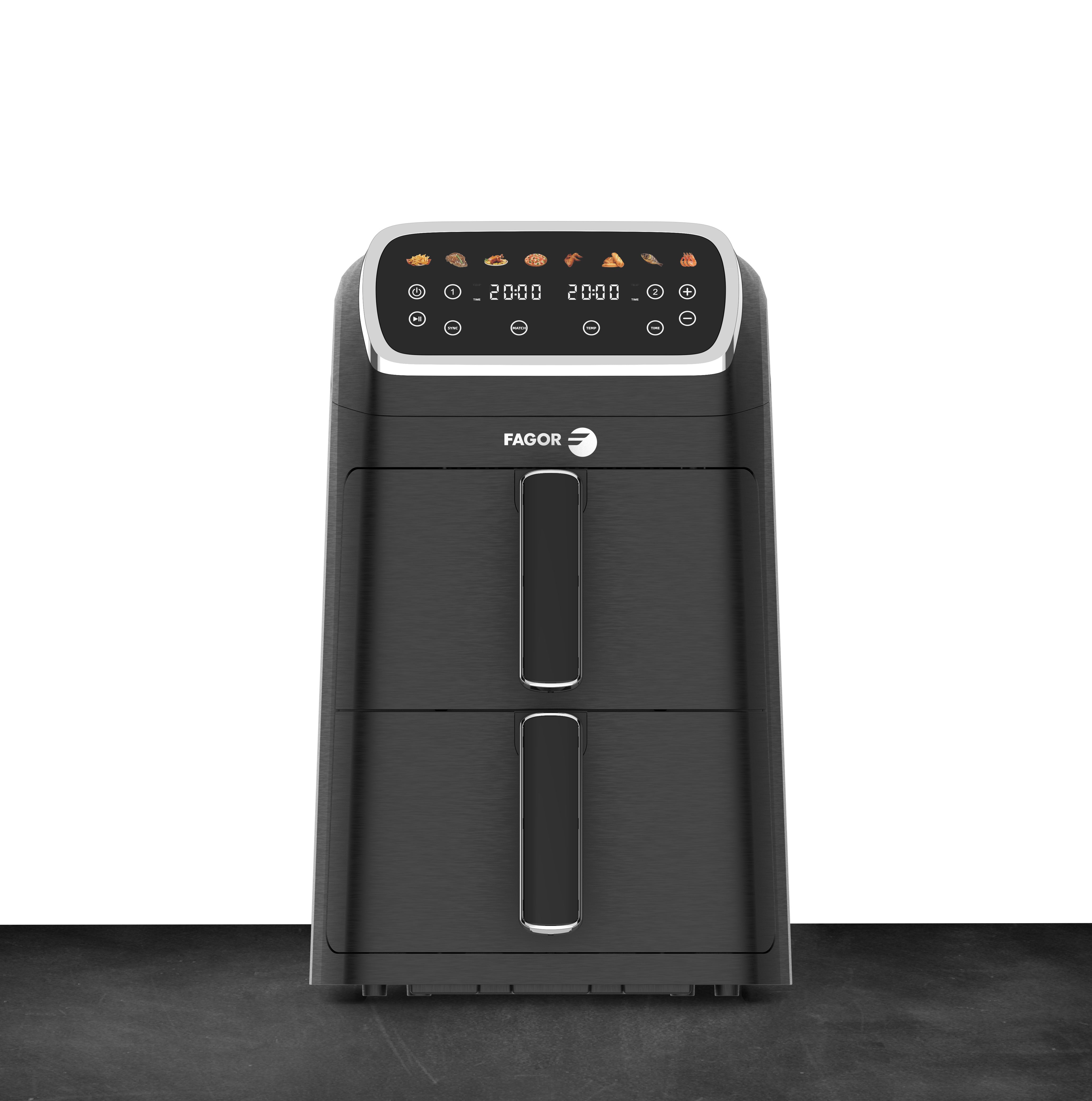 Friteuse à air chaud Air fryer double panier 8L 2600W Noir