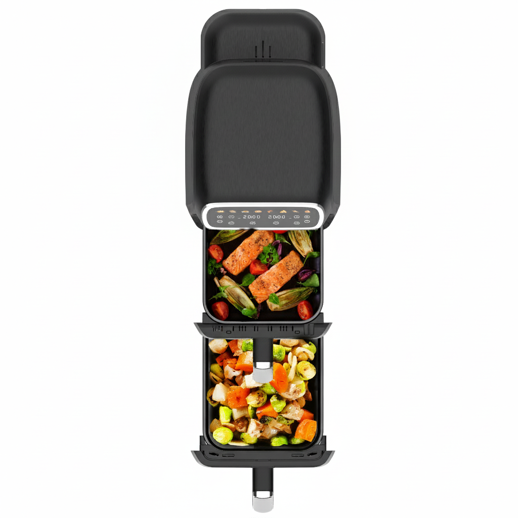 Friteuse à air chaud Air fryer double panier 8L 2600W Noir