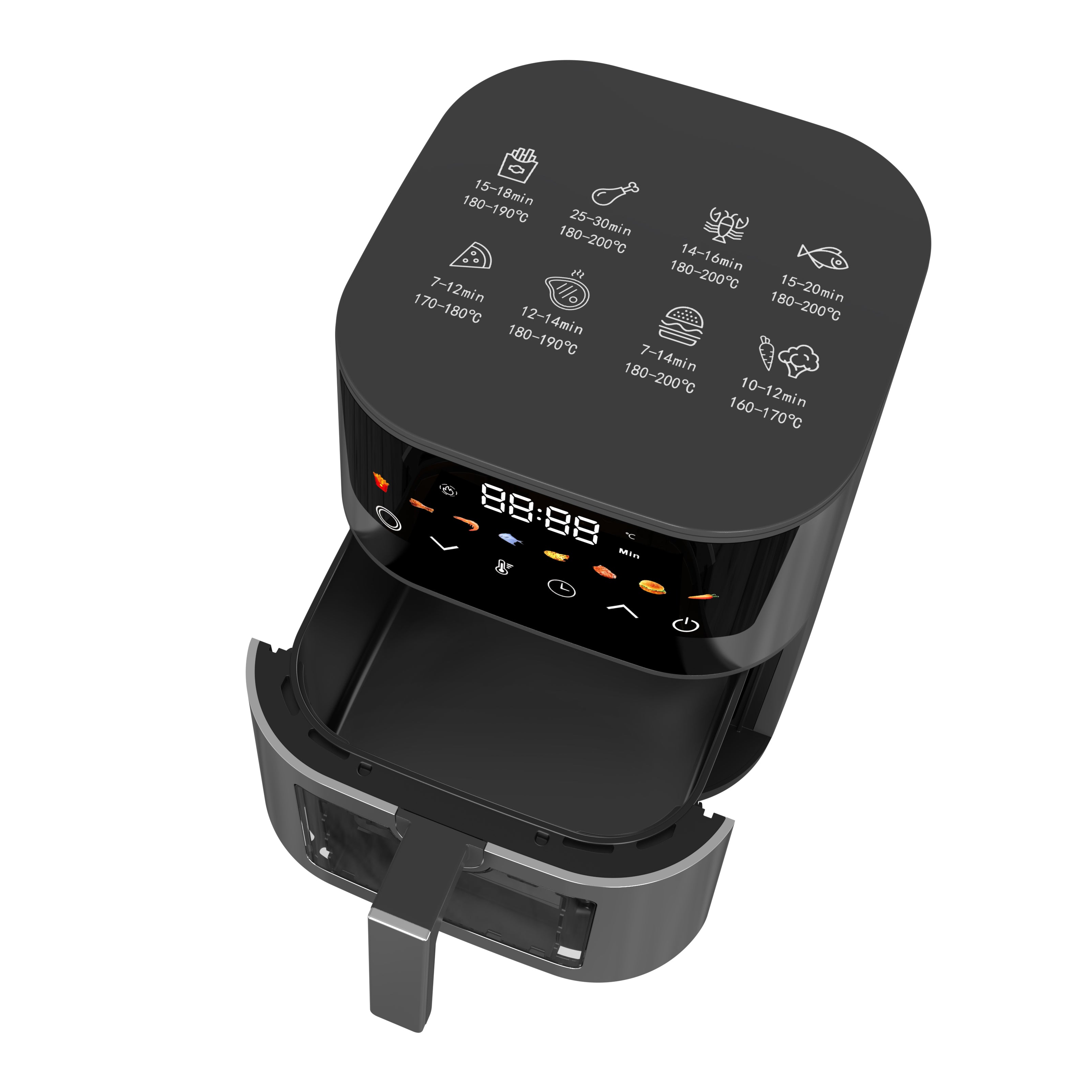 Friteuse à air chaud Air fryer 5L 1400W Argent