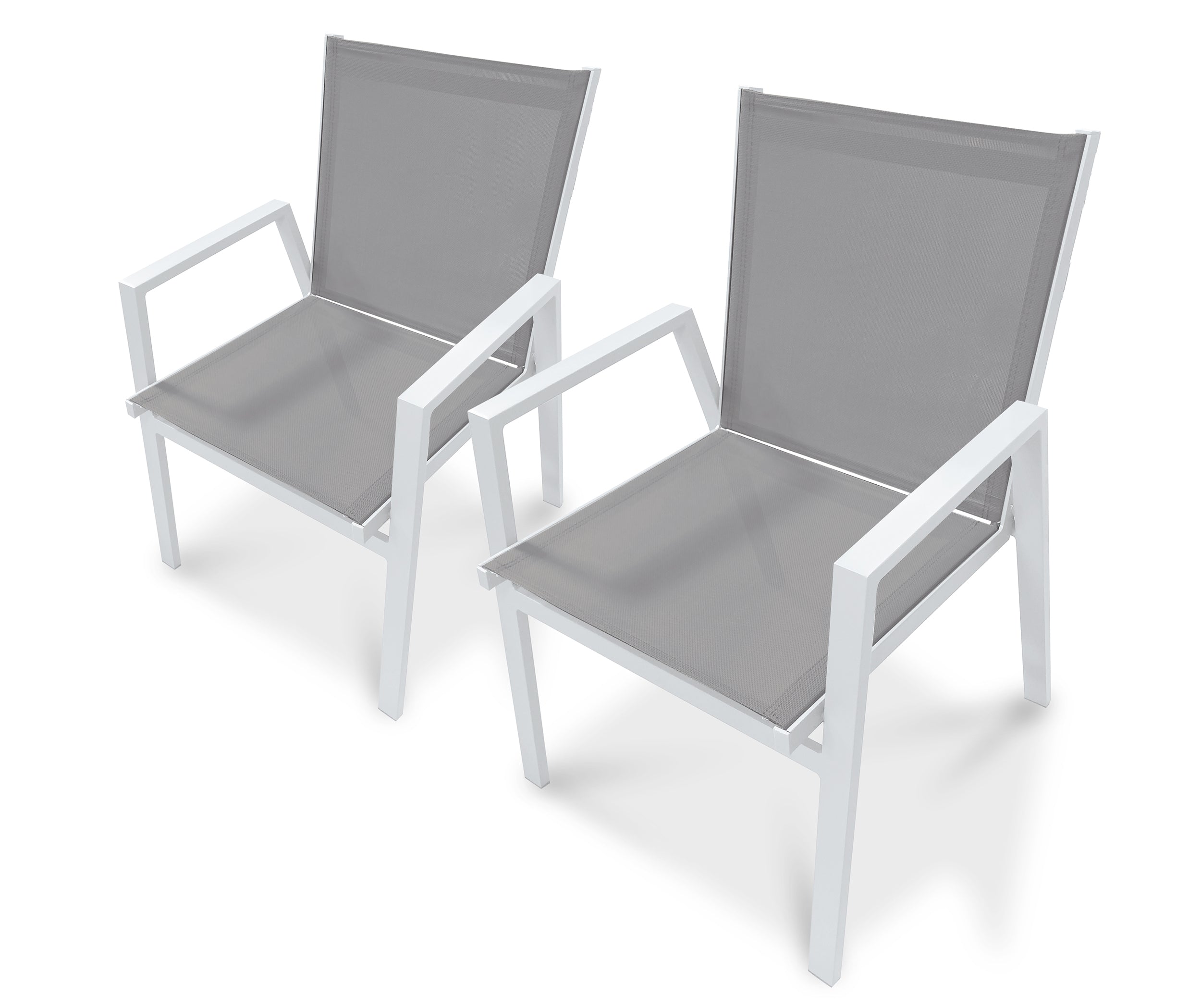 Lot de 2 fauteuils de jardin FLORIDE-FT-BLANC empilables