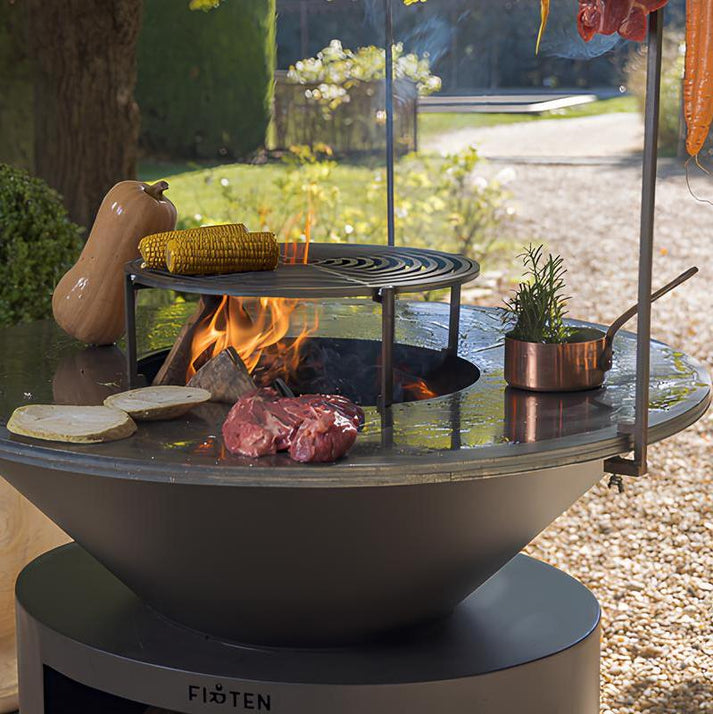 Brasero plancha Ellipse 120 thermolaqué noir plaque inox