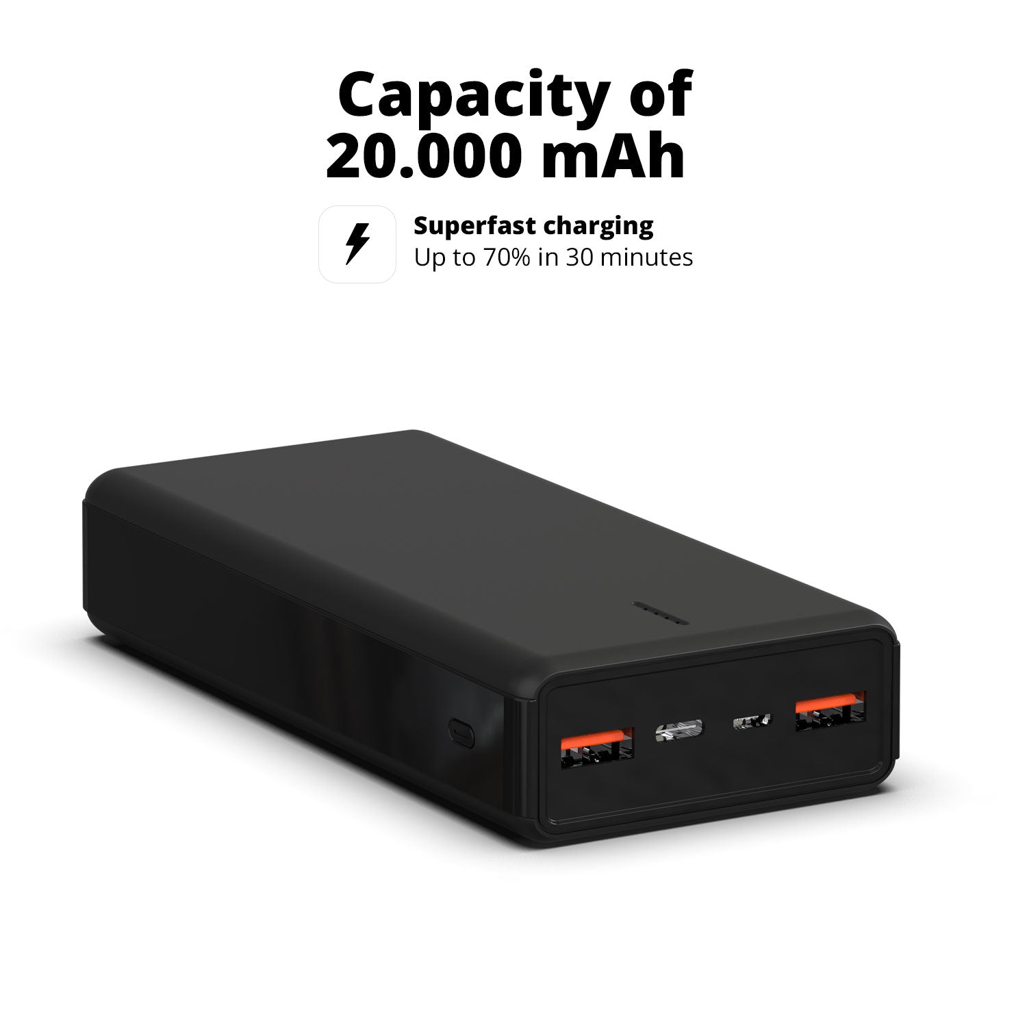 Chargeur mobile Noir Mammoth 20.000 mAh FlinQ