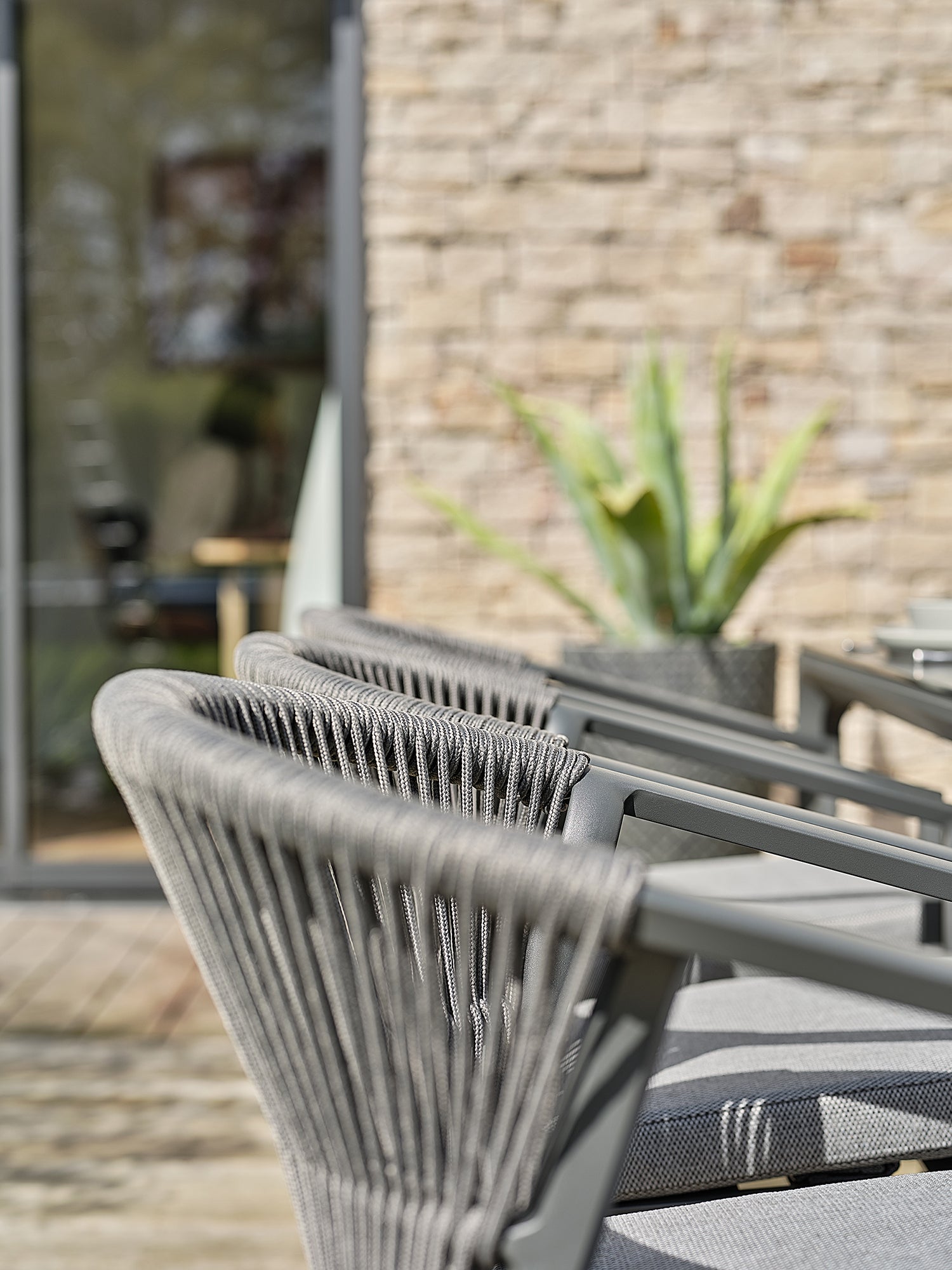 Lot de 2 Fauteuils de jardin GAMBI - GRIS ANTHRACITE