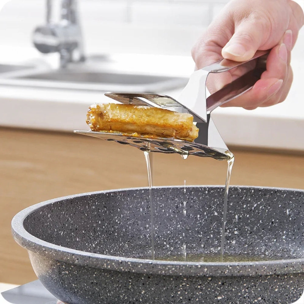 Pince à Frire de Cuisine en Acier Inoxydable Multifonction pour Viande au Barbecue et Plancha