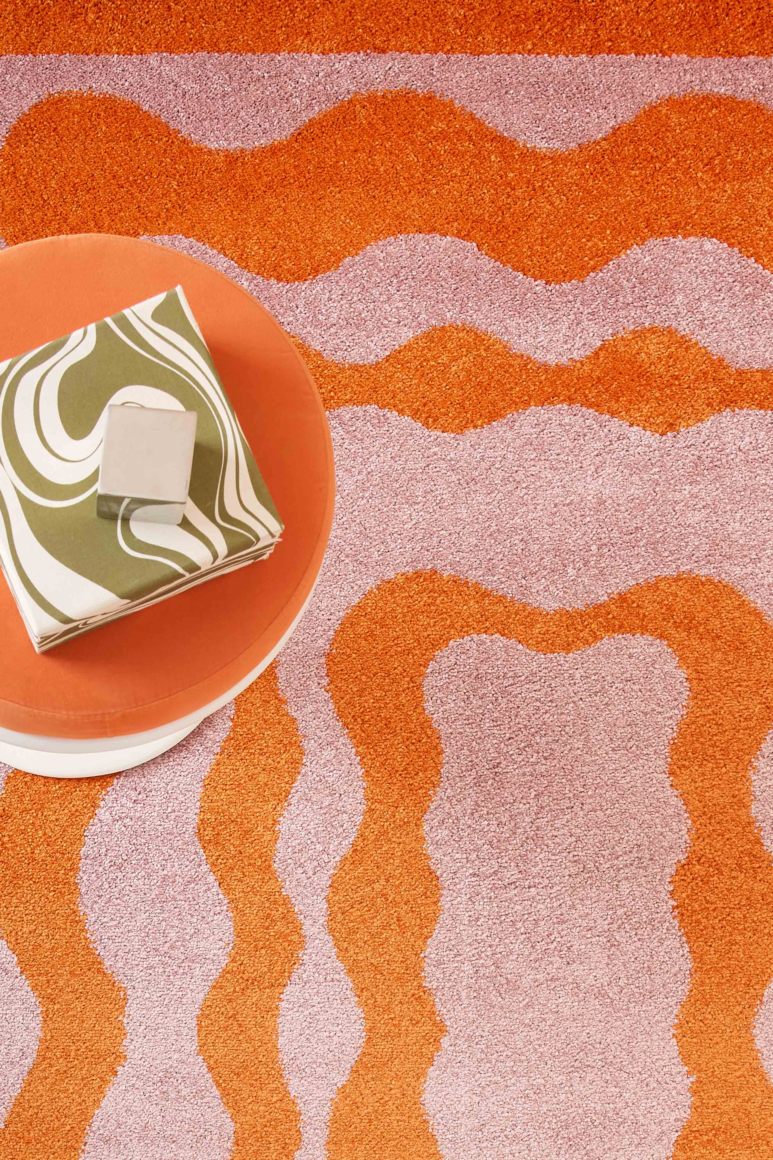 Tapis vintage années 70 - Orange - Groovy