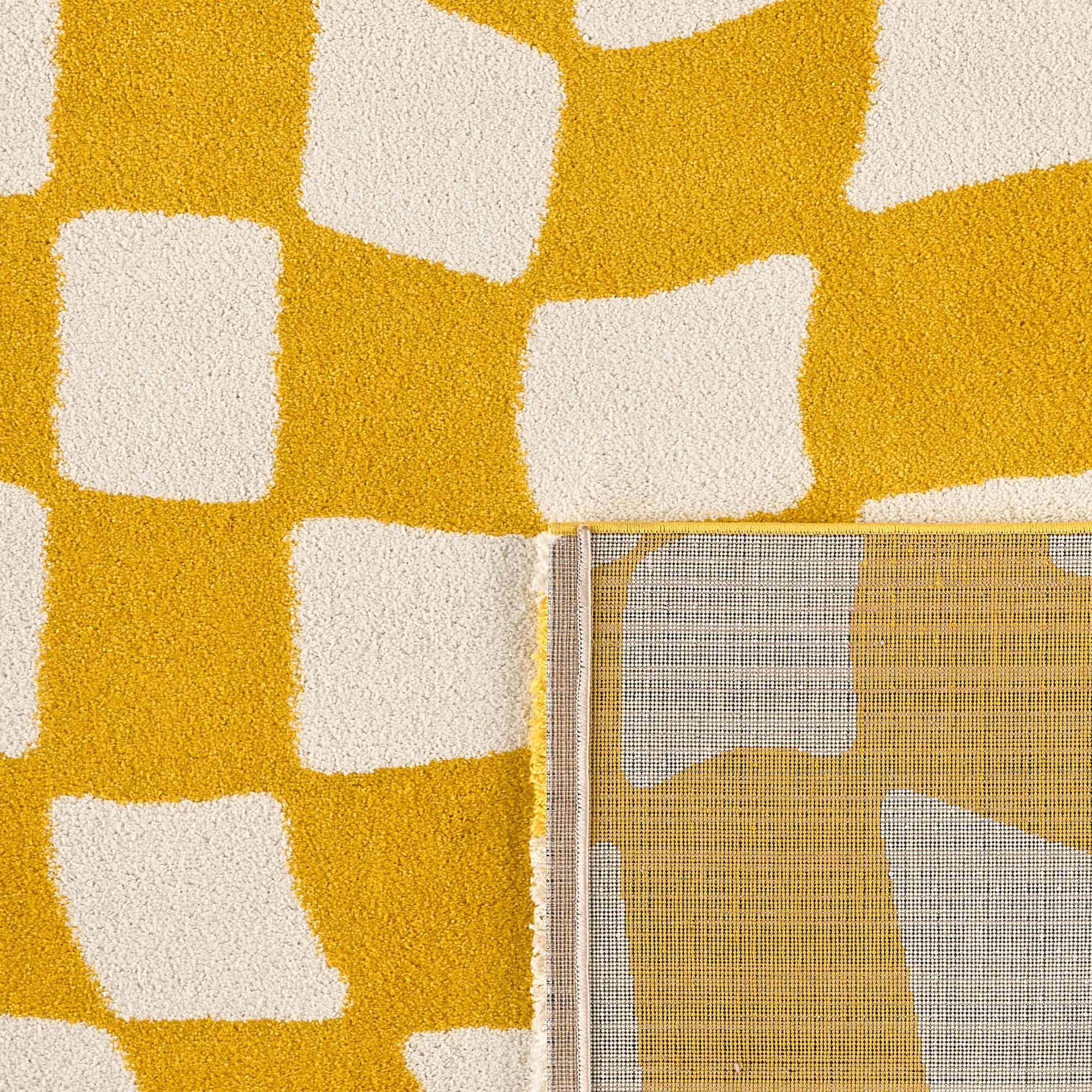 Tapis vintage année 70 jaune - Groovy
