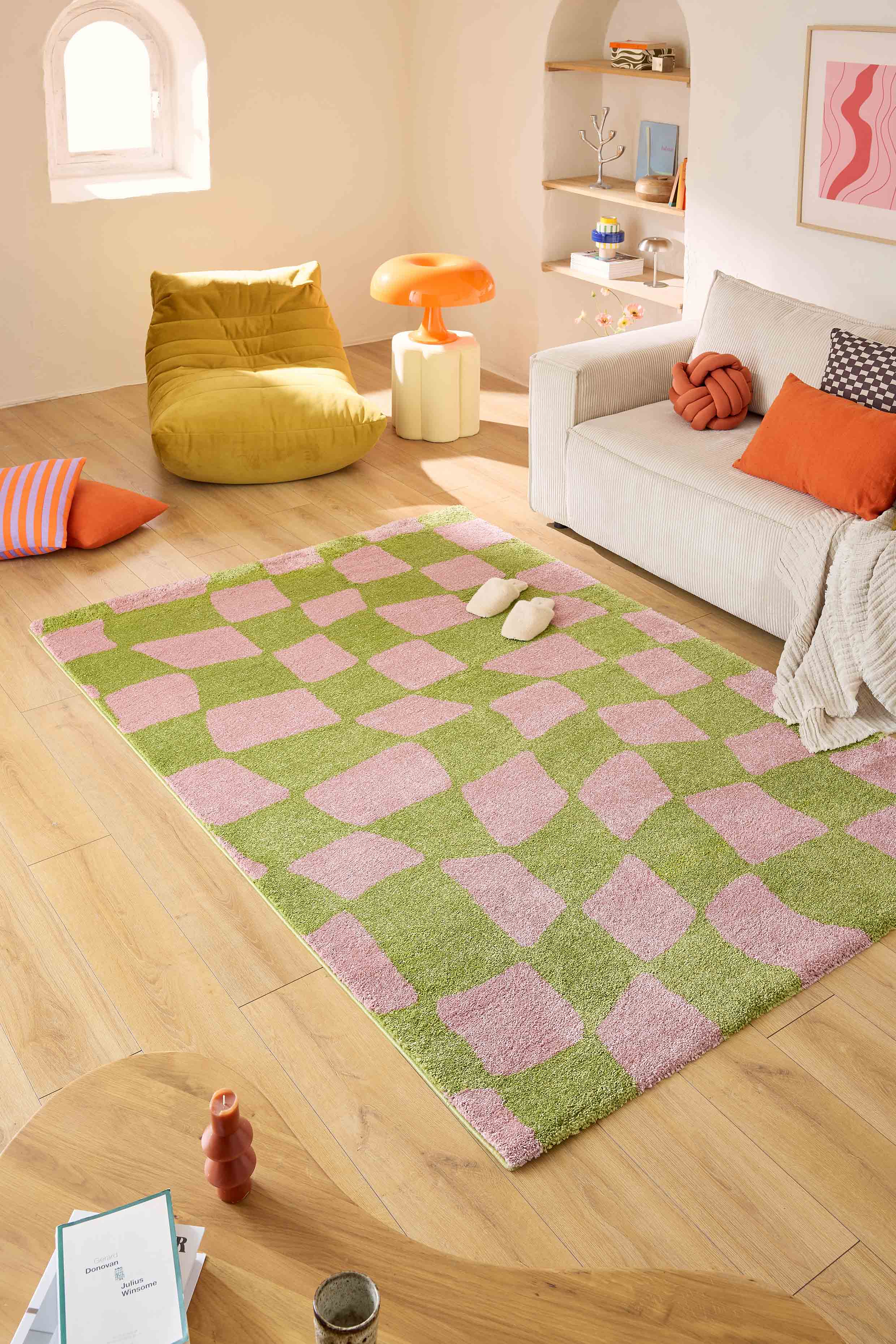 Tapis vintage année 70 - Vert - Groovy