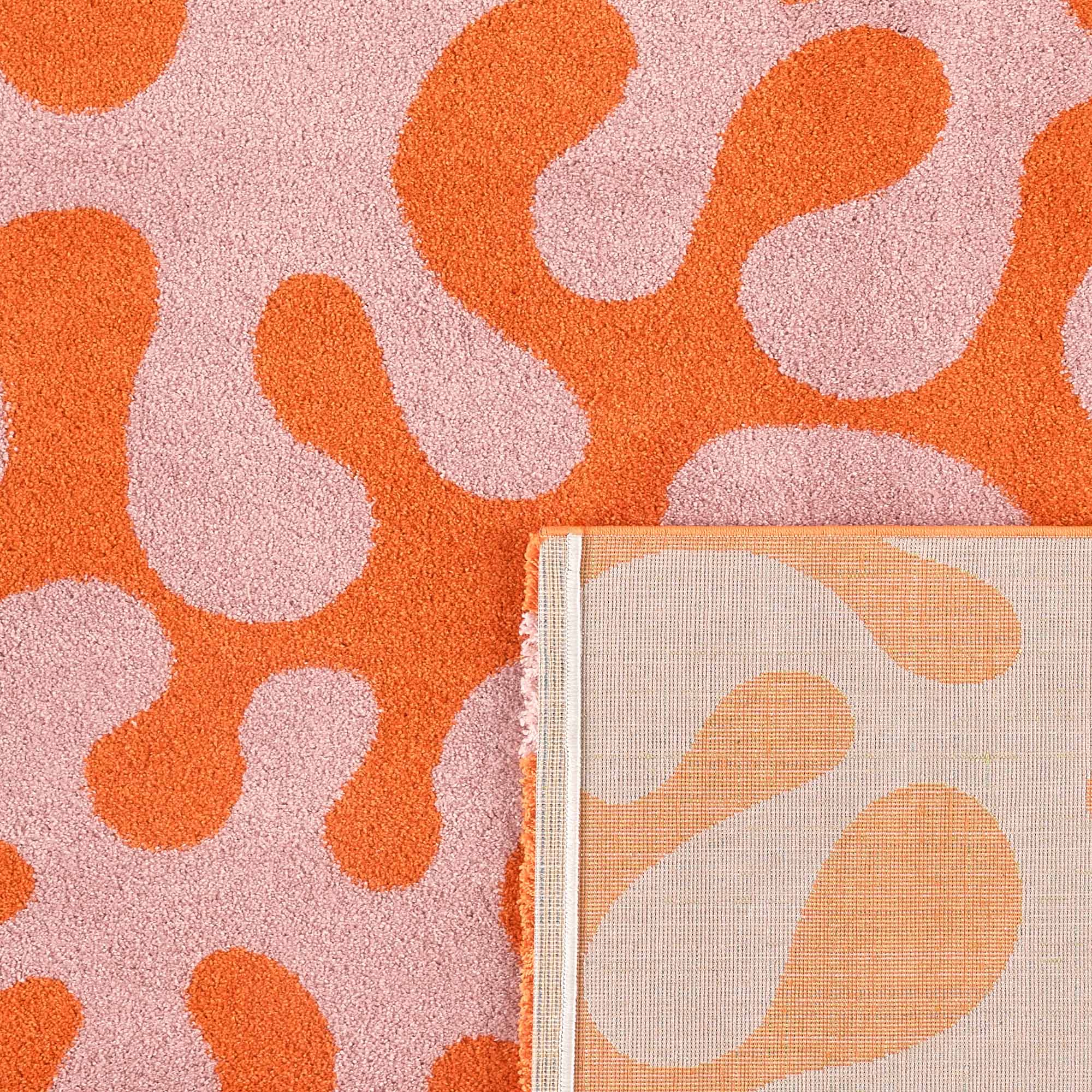 Tapis vintage année 70 rose - Groovy