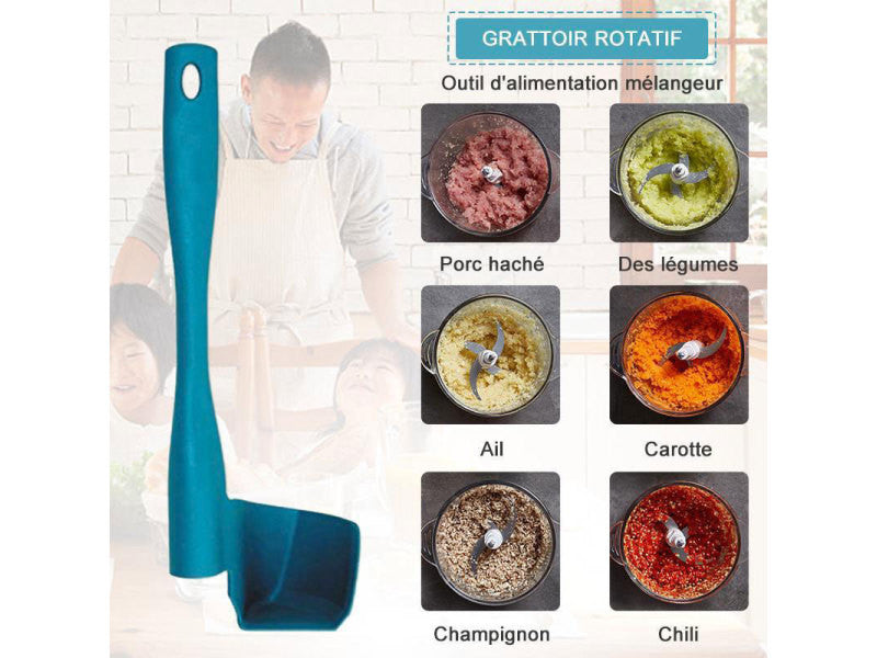 Spatule Rotative Spéciale pour Robot Culinaire - Bleu