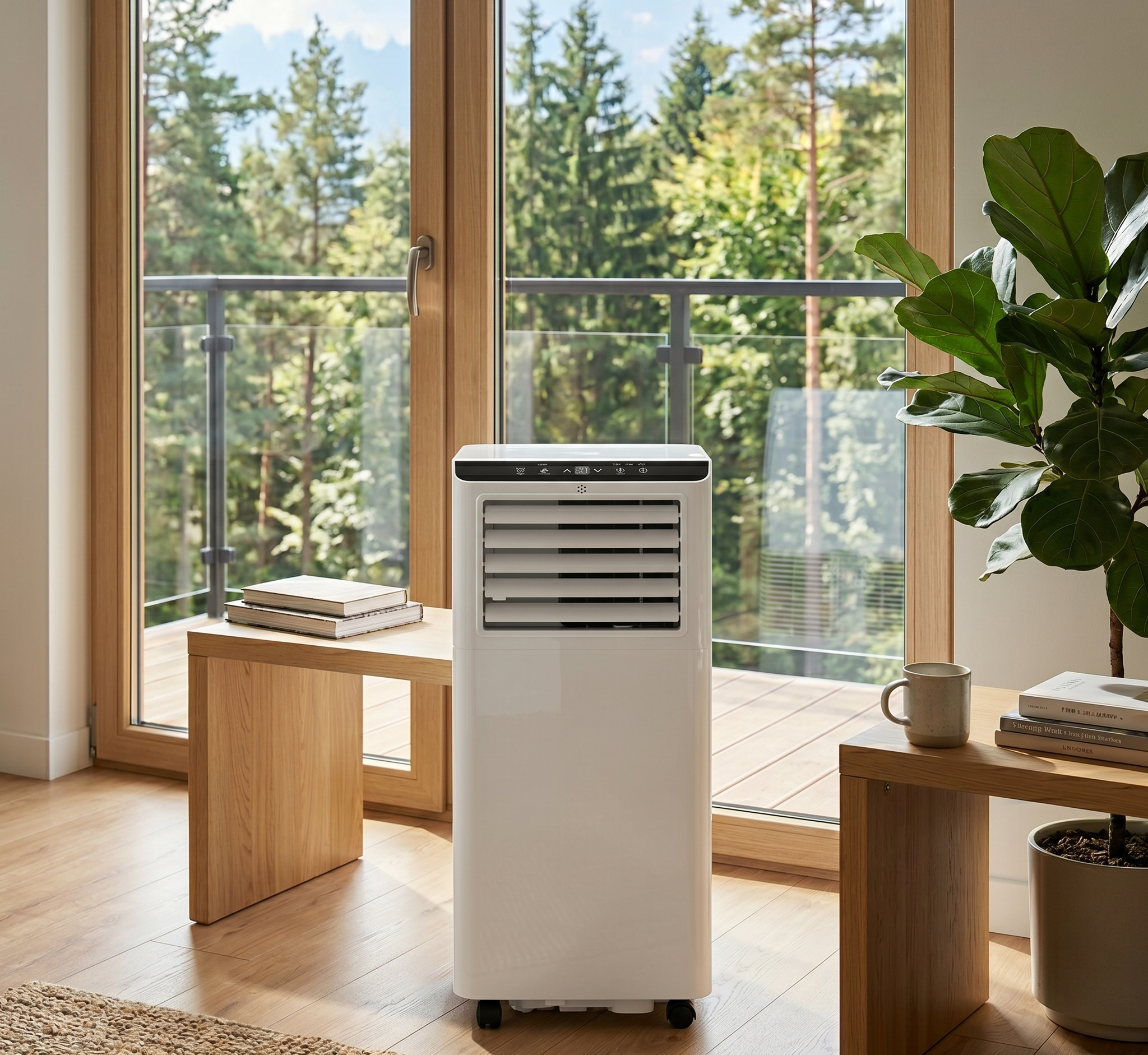 Climatiseur Mobile Blanc reversible Chaud/Froid  7000BTU Classe A