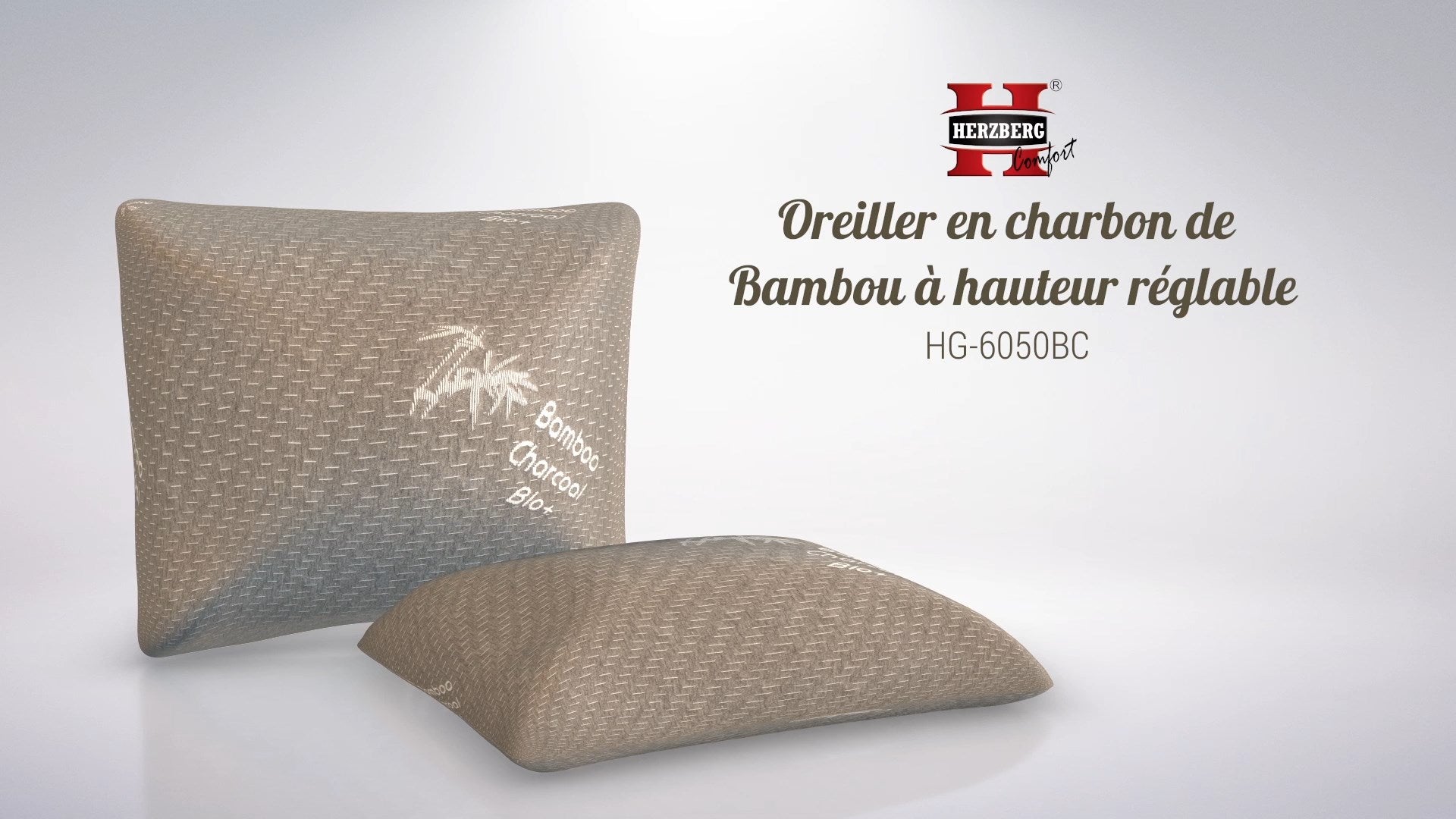 Oreiller au Charbon de Bambou 60x50 cm