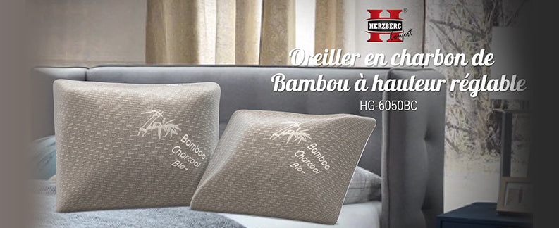 Oreiller au Charbon de Bambou 60x50 cm