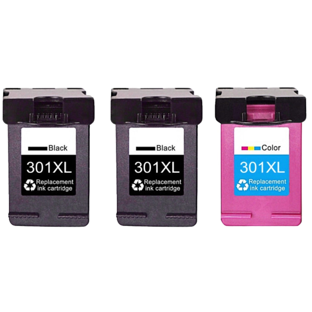 Pack de 3  Cartouches 301 XL Compatibles pour Imprimante HP 301 XL