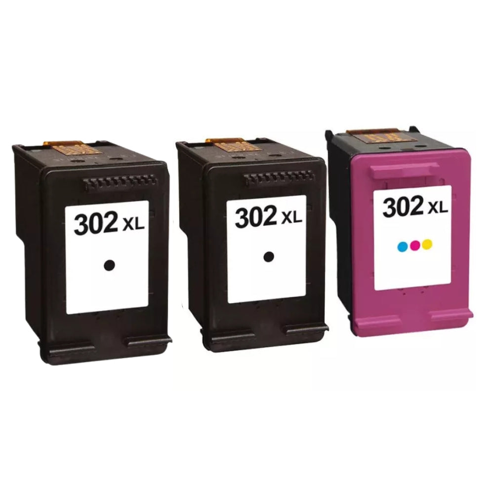 Pack 3 de Cartouches 302 XL Compatibles pour Imprimante HP 302 XL