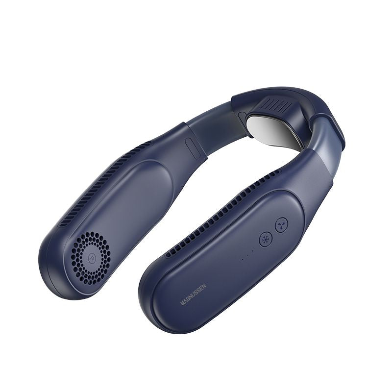 Ventilateur de cou portable bleu marine luxe