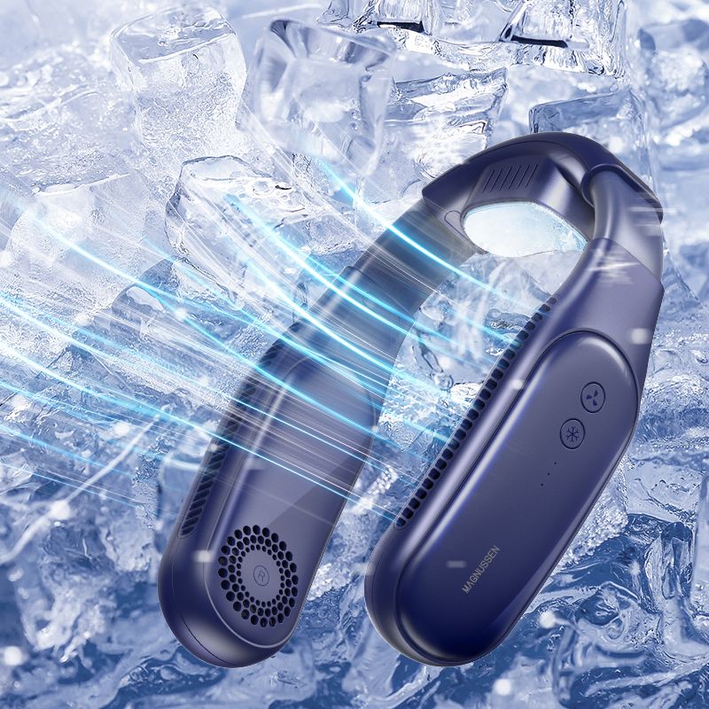 Ventilateur de cou portable bleu marine luxe